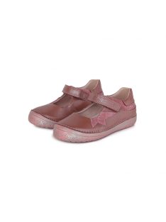   D.D. Step gyöngyházfényű rózsaszín, bőr balerina cipő (25 - 30); (030-1003B) (25)