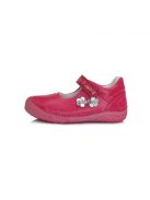 D.D. Step rózsaszín, bőr balerina cipő, ezüst virágdíszítéssel (25 - 30); (030-1005AM) (25)