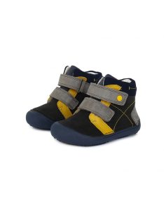 D.D. Step feketeBarefoot bőr kisfiú magasszárú cipő (25 - 30); (063-121M) (30)
