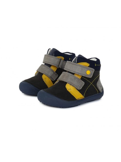 D.D. Step feketeBarefoot bőr kisfiú magasszárú cipő (25 - 30); (063-121M) (30)