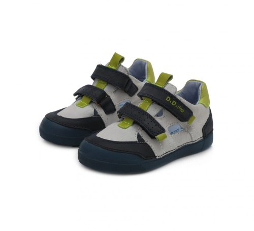 D.D. Step szürke-kék, bőr átmeneti cipő, világító talppal (31 - 36); (068-213B) (34)