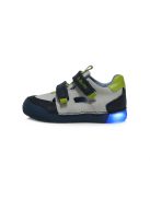 D.D. Step szürke-kék, bőr átmeneti cipő, világító talppal (31 - 36); (068-213B) (34)