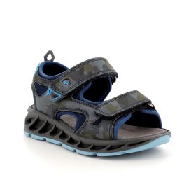   Primigi, sötétkék, terepmintás, fiú, sportszandál, bőr talpbetéttel (31-35); (1891633) (34)