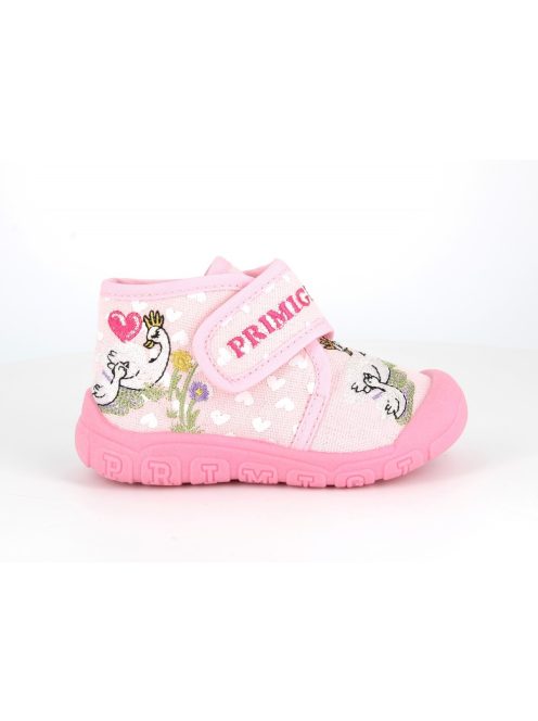 Primigi, rózsaszín, kislány, vászoncipő, benti cipő, hímzett szívecskés díszítéssel (20-26); (194510