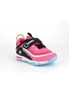 Primigi, rózsaszín-kék-fekete, szövet, kislány, tépőzáras sneaker, sportcipő, LED világítós talppal (26-29); (1951011) (26)