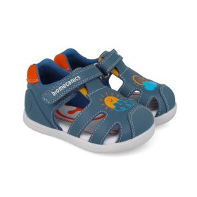   Biomecanics "első lépés" zárt orrú bőr szandál, napocskás-felhős (21-26 méret) 252166-A183 (23)