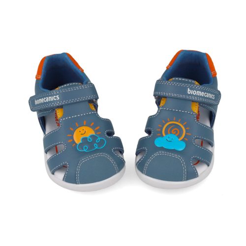 Biomecanics "első lépés" zárt orrú bőr szandál, napocskás-felhős (21-26 méret) 252166-A183 (23)