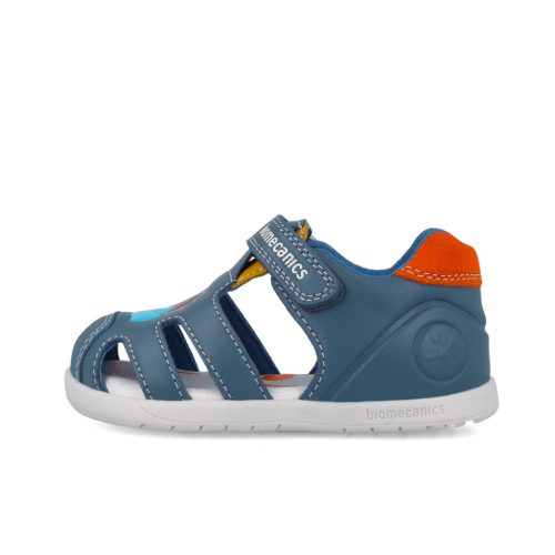 Biomecanics "első lépés" zárt orrú bőr szandál, napocskás-felhős (21-26 méret) 252166-A183 (23)