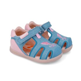   Biomecanics "első lépés" zárt orrú vászon szandál, delfines (23-26 méret) 252191-A371 (25)