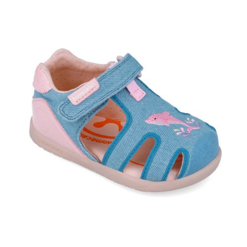 Biomecanics "első lépés" zárt orrú vászon szandál, delfines (23-26 méret) 252191-A371 (26)