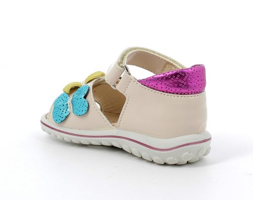 Primigi bézs, bőr szandál 3 virág díszítéssel (24 - 26); (7375233) (24)