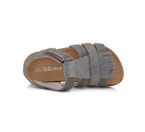D.D. Step szürke, bőr szandál (31 - 36); (AC051-2A) (31)
