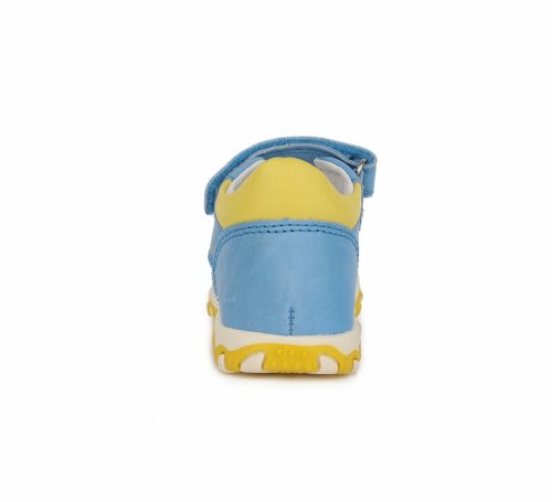 D.D. Step világoskék-sárga, bőr, tigrises szandál (20 - 25); (AC625-51) (20)