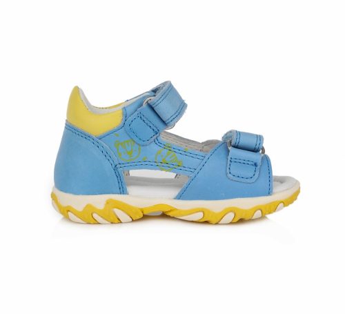 D.D. Step világoskék-sárga, bőr, tigrises szandál (20 - 25); (AC625-51) (20)