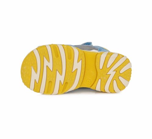 D.D. Step világoskék-sárga, bőr, tigrises szandál (20 - 25); (AC625-51) (20)