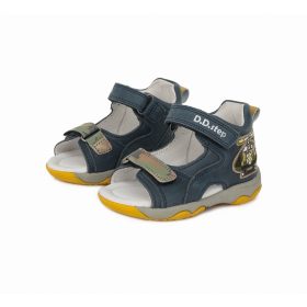   D.D. Step kék-sárga, bőr szandál, helikopter díszítéssel (20 - 25); (AC64-999A) (20)