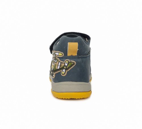 D.D. Step kék-sárga, bőr szandál, helikopter díszítéssel (20 - 25); (AC64-999A) (20)