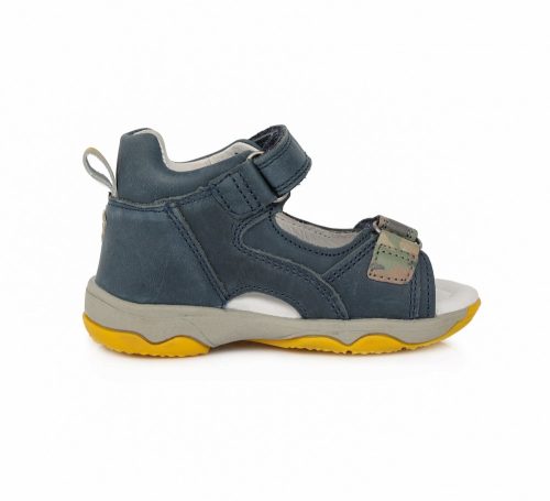 D.D. Step kék-sárga, bőr szandál, helikopter díszítéssel (20 - 25); (AC64-999A) (20)