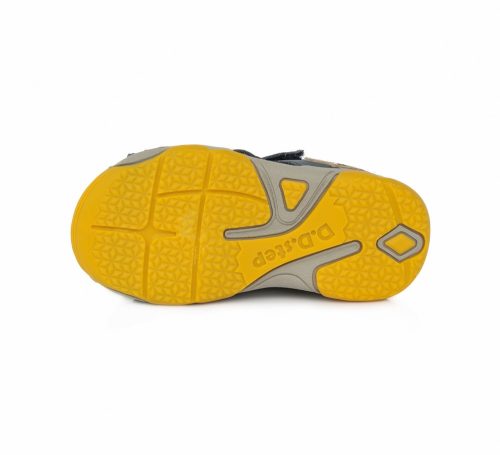 D.D. Step kék-sárga, bőr szandál, helikopter díszítéssel (20 - 25); (AC64-999A) (20)