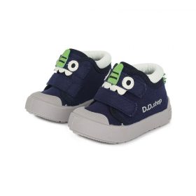 D.D. Step, bőr, kislány őszi cipő, madárkás díszítéssel; (25-30); S050-674; (25)