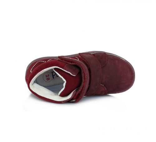 Ponte20 bordó, bőr, szupinált kislány bokacipő (28 - 33); (DA06-1-743) (30)