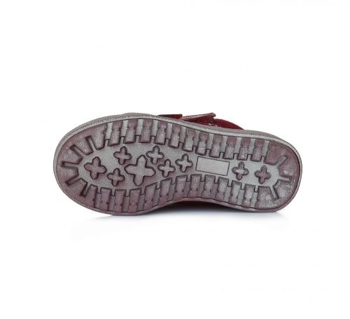 Ponte20 bordó, bőr, szupinált kislány bokacipő (28 - 33); (DA06-1-743) (30)