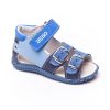 Asso, kék-világoskék, bőr, csatos-tépőzáras szandál, kisautós díszítéssel (19-24); (F-SZ-009-01) (22)