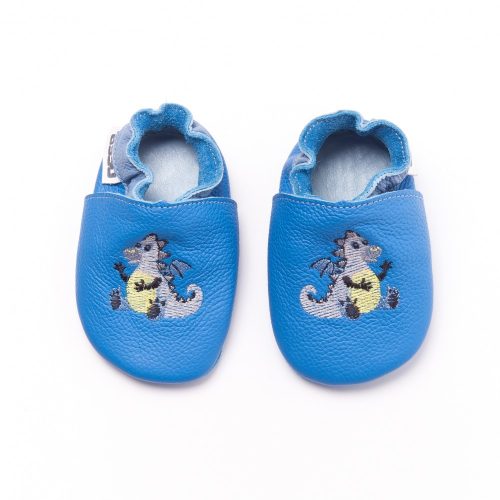 Asso, Puhatalpú cipő - világoskék, sárkányos; (F-T-001-03) (17.5)