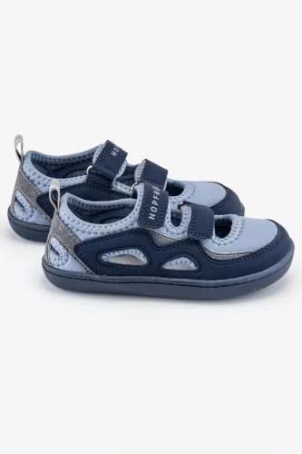 HOPFRÖG Barefoot BioVegán-bőr és textil quick-dry szandál, nyitott cipő (24-32 méretekben) (27-es méret) | HOPFRÖG SMART WALKER OUTDOOR SANDAL BLUE DUO BAREFOOT SANDAL