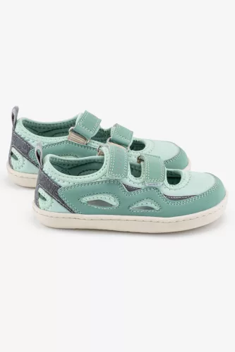 HOPFRÖG Barefoot BioVegán-bőr és textil quick-dry szandál, nyitott cipő (24-32 méretekben) (29-es méret) | HOPFRÖG SMART WALKER OUTDOOR SANDAL GREEN DUO BAREFOOT SANDAL