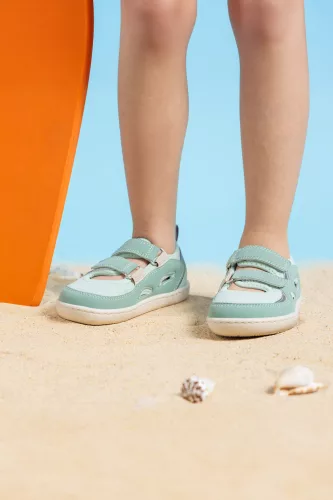 HOPFRÖG Barefoot BioVegán-bőr és textil quick-dry szandál, nyitott cipő (24-32 méretekben) (29-es méret) | HOPFRÖG SMART WALKER OUTDOOR SANDAL GREEN DUO BAREFOOT SANDAL
