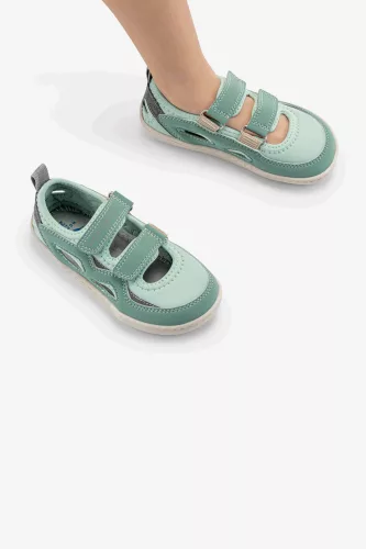 HOPFRÖG Barefoot BioVegán-bőr és textil quick-dry szandál, nyitott cipő (24-32 méretekben) (29-es méret) | HOPFRÖG SMART WALKER OUTDOOR SANDAL GREEN DUO BAREFOOT SANDAL