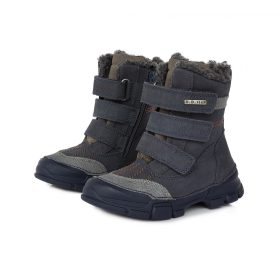   D.D. Step kisfiú cipzáras és tépőzáras vízlepergetős bélelt téli csizma (31-36 méretben) W056-496B (33)