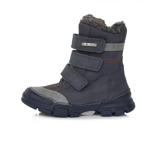 D.D. Step kisfiú cipzáras és tépőzáras vízlepergetős bélelt téli csizma (31-36 méretben) W056-496B (33)