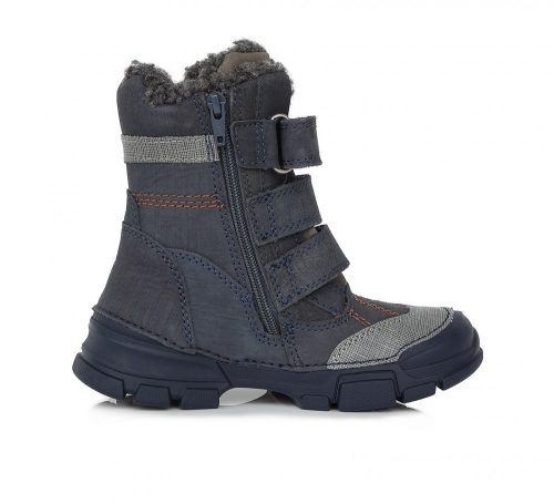 D.D. Step kisfiú cipzáras és tépőzáras vízlepergetős bélelt téli csizma (31-36 méretben) W056-496B (33)