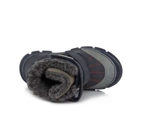 D.D. Step kisfiú cipzáras és tépőzáras vízlepergetős bélelt téli csizma (31-36 méretben) W056-496B (33)