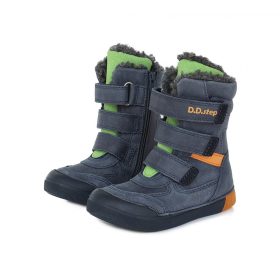   D.D. Step kisfiú cipzáras és tépőzáras vízlepergetős bélelt téli csizma (25-30 méretben) W068-47 (30)