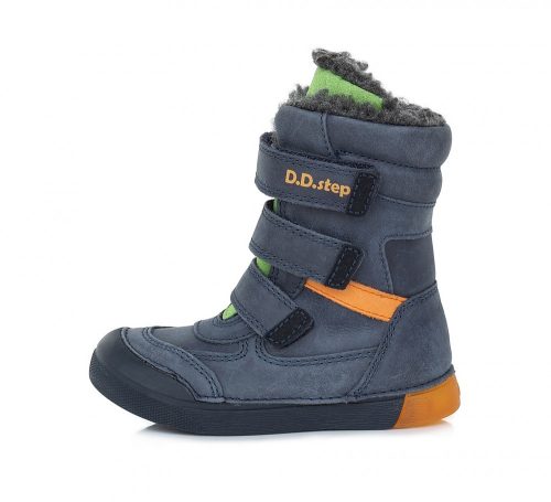 D.D. Step kisfiú cipzáras és tépőzáras vízlepergetős bélelt téli csizma (25-30 méretben) W068-47 (30)