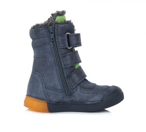 D.D. Step kisfiú cipzáras és tépőzáras vízlepergetős bélelt téli csizma (25-30 méretben) W068-47 (30)