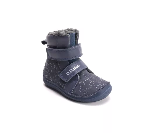 D.D. Step Barefoot bélelt téli csizma, szívecskés, Luminous talp (28-33 méret) W116-62841A (33)