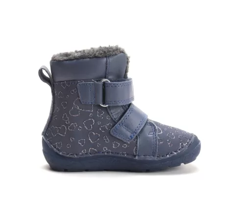 D.D. Step Barefoot bélelt téli csizma, szívecskés, Luminous talp (28-33 méret) W116-62841A (33)